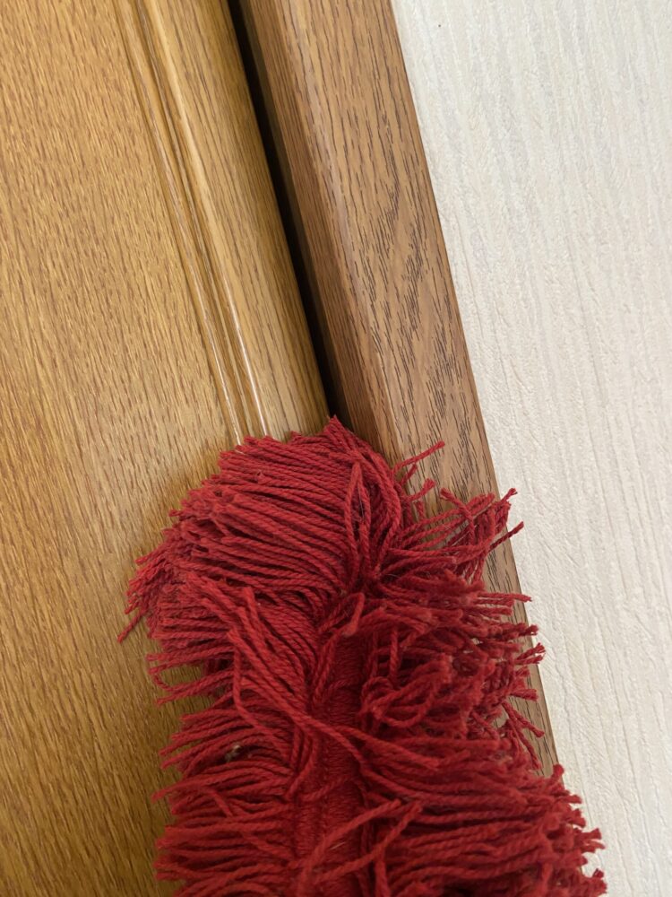 ダスキンモップでほこりをとっている最中