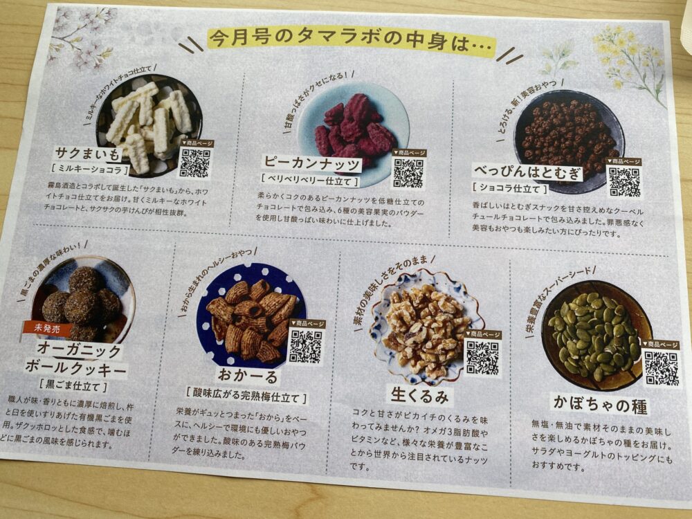 タマラボ4月号の中身に関するチラシ