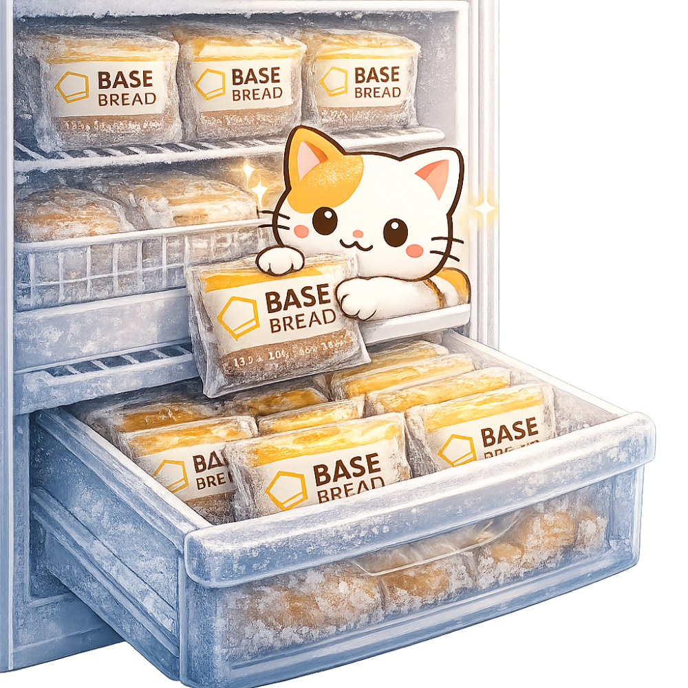 ベースブレッドは袋のまま冷凍保存できる