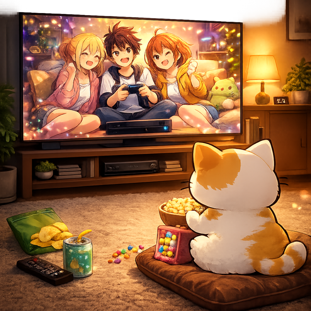みたらしちゃんはアニメみるのが大好き