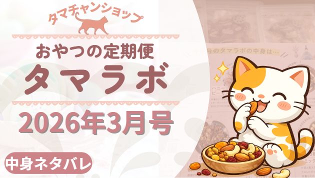 お菓子の定期便タマラボ26年3月号のレビューを書いた記事のアイキャッチ画像