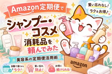 Amazon定期便でシャンプー・コスメ消耗品を頼んでみた｜美容系の定期便活用術アイキャッチ画像