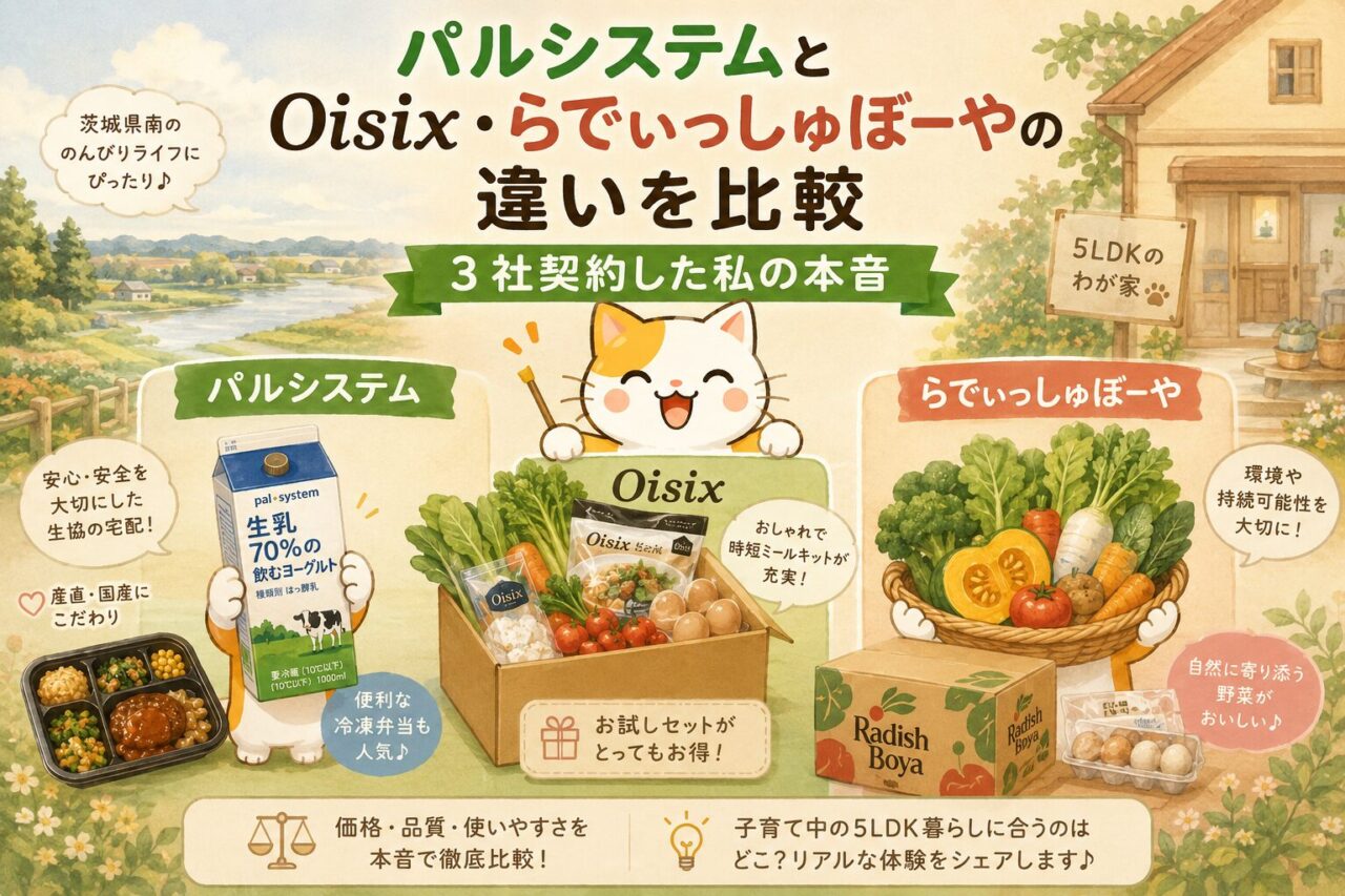 パルシステムとOisix・らでぃっしゅぼーやの違いを比較｜3社契約した私の本音